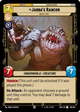 Jabba's Rancor - Snack Time! (216/264) - A Lawless Time - A Lawless Time - Card Brawlers | Quebec | Canada |