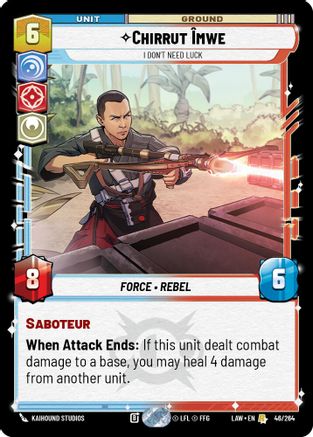 Chirrut Îmwe - I Don't Need Luck (48/264) - A Lawless Time - A Lawless Time - Card Brawlers | Quebec | Canada |