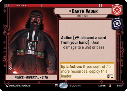 Darth Vader - Unstoppable (11/264) - A Lawless Time - A Lawless Time - Card Brawlers | Quebec | Canada |