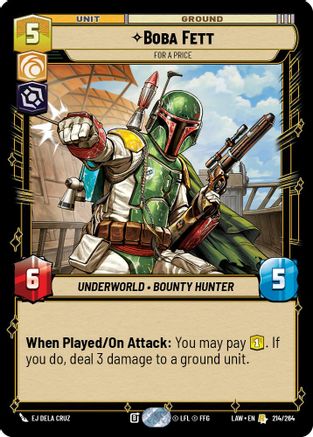 Boba Fett - For a Price (214/264) - A Lawless Time - A Lawless Time - Card Brawlers | Quebec | Canada |