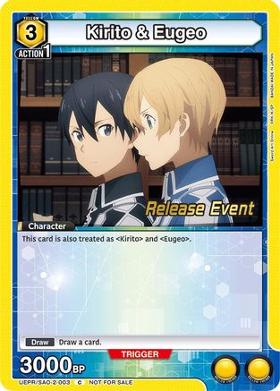 Kirito & Eugeo (UEPR/SAO-2-003) - UEX06BT Sword Art Online Vol2 Release Event Cards - UEX06BT: Sword Art Online Vol.2 Release Event Cards - Card Brawlers | Quebec | Canada |