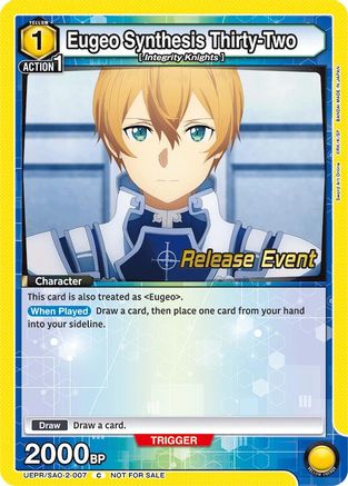 Eugeo Synthesis Thirty-Two (UEPR/SAO-2-007) - UEX06BT Sword Art Online Vol2 Release Event Cards - UEX06BT: Sword Art Online Vol.2 Release Event Cards - Card Brawlers | Quebec | Canada |