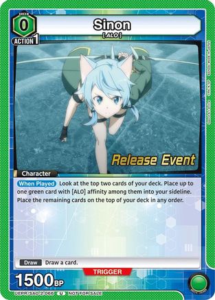 Sinon (066) (UEPR/SAO-2-066) - UEX06BT Sword Art Online Vol2 Release Event Cards - UEX06BT: Sword Art Online Vol.2 Release Event Cards - Card Brawlers | Quebec | Canada |