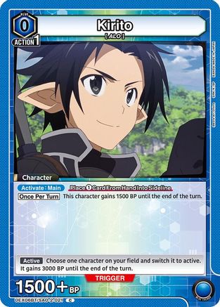 Kirito (021) (Box Topper Foil) (UEX06BT/SAO-2-021) - UEX06BT Sword Art Online Vol2 Foil - UEX06BT: Sword Art Online Vol.2 - Card Brawlers | Quebec | Canada |