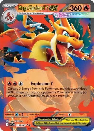 Mega Charizard Y ex (022/217) - Holofoil [ME Ascended Heroes] - ME: Ascended Heroes - Card Brawlers | Quebec | Canada |