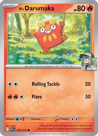 N's Darumaka (032/null) - Reverse Holofoil [ME Ascended Heroes] - ME: Ascended Heroes - Card Brawlers | Quebec | Canada |
