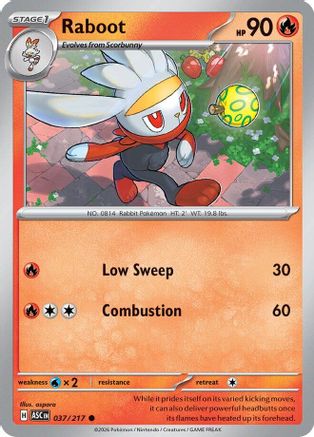 Raboot (037/null) - Reverse Holofoil [ME Ascended Heroes] - ME: Ascended Heroes - Card Brawlers | Quebec | Canada |