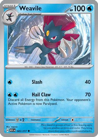 Weavile (045/217) [ME Ascended Heroes] - ME: Ascended Heroes - Card Brawlers | Quebec | Canada |