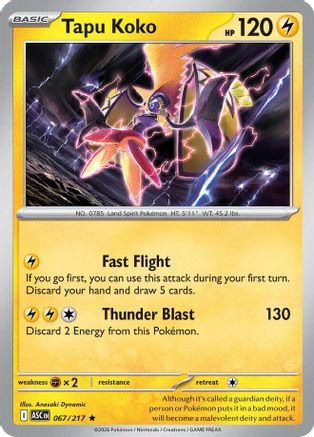 Tapu Koko (067/null) - Reverse Holofoil [ME Ascended Heroes] - ME: Ascended Heroes - Card Brawlers | Quebec | Canada |