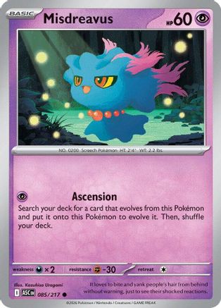 Misdreavus (085/217) [ME Ascended Heroes] - ME: Ascended Heroes - Card Brawlers | Quebec | Canada |