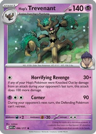 Hop's Trevenant (096/217) - Reverse Holofoil [ME Ascended Heroes] - ME: Ascended Heroes - Card Brawlers | Quebec | Canada |