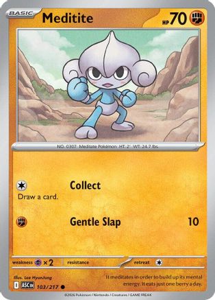 Meditite (103/null) - Reverse Holofoil [ME Ascended Heroes] - ME: Ascended Heroes - Card Brawlers | Quebec | Canada |