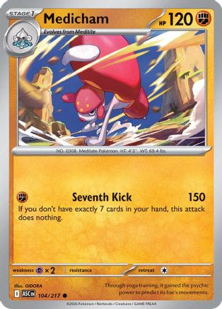 Medicham (104/217) - Reverse Holofoil [ME Ascended Heroes] - ME: Ascended Heroes - Card Brawlers | Quebec | Canada |