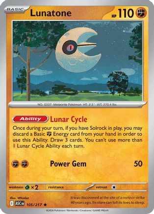 Lunatone (105/null) - Holofoil [ME Ascended Heroes] - ME: Ascended Heroes - Card Brawlers | Quebec | Canada |