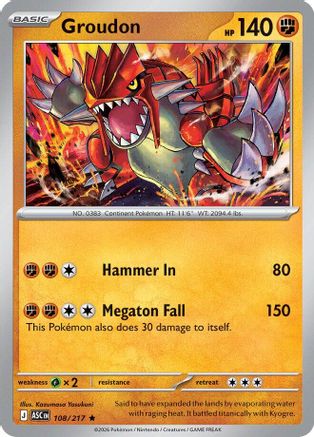 Groudon (108/null) - Holofoil [ME Ascended Heroes] - ME: Ascended Heroes - Card Brawlers | Quebec | Canada |