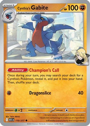 Cynthia's Gabite (110/null) [ME Ascended Heroes] - ME: Ascended Heroes - Card Brawlers | Quebec | Canada |