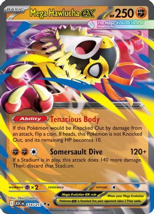 Mega Hawlucha ex (116/217) - Holofoil [ME Ascended Heroes] - ME: Ascended Heroes - Card Brawlers | Quebec | Canada |