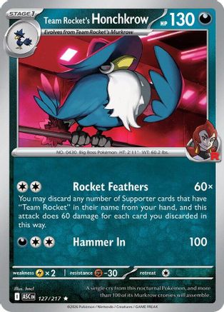 Team Rocket's Honchkrow (127/null) - Holofoil [ME Ascended Heroes] - ME: Ascended Heroes - Card Brawlers | Quebec | Canada |