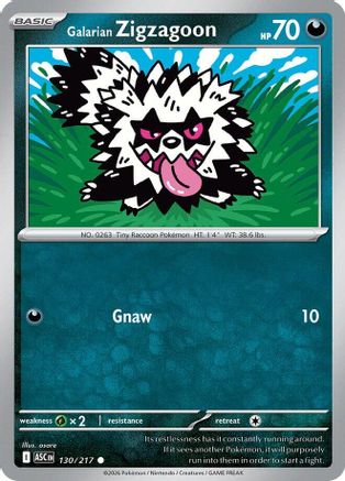 Galarian Zigzagoon (130/null) [ME Ascended Heroes] - ME: Ascended Heroes - Card Brawlers | Quebec | Canada |