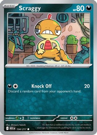 Scraggy (134/null) - Reverse Holofoil [ME Ascended Heroes] - ME: Ascended Heroes - Card Brawlers | Quebec | Canada |