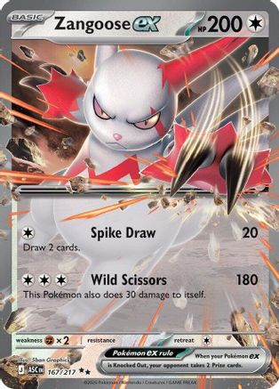 Zangoose ex (167/null) - Holofoil [ME Ascended Heroes] - ME: Ascended Heroes - Card Brawlers | Quebec | Canada |