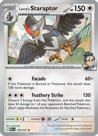 Larry's Staraptor (170/217) - Reverse Holofoil [ME Ascended Heroes] - ME: Ascended Heroes - Card Brawlers | Quebec | Canada |