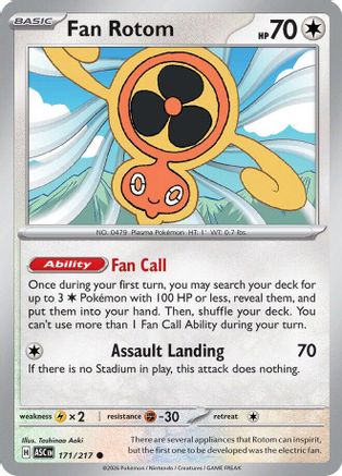 Fan Rotom (171/217) - Reverse Holofoil [ME Ascended Heroes] - ME: Ascended Heroes - Card Brawlers | Quebec | Canada |