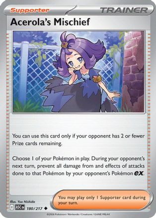 Acerola's Mischief (180/null) - Reverse Holofoil [ME Ascended Heroes] - ME: Ascended Heroes - Card Brawlers | Quebec | Canada |