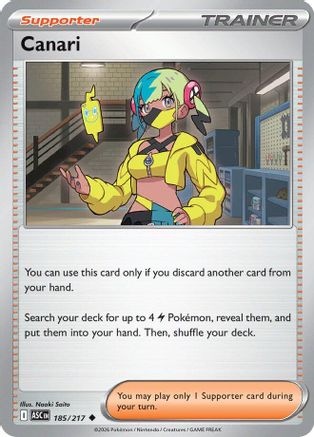 Canari (185/217) - Reverse Holofoil [ME Ascended Heroes] - ME: Ascended Heroes - Card Brawlers | Quebec | Canada |