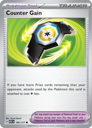 Counter Gain (186/217) - Reverse Holofoil [ME Ascended Heroes] - ME: Ascended Heroes - Card Brawlers | Quebec | Canada |