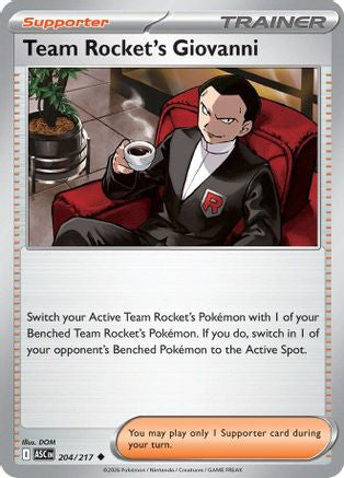 Team Rocket's Giovanni (204/null) - Reverse Holofoil [ME Ascended Heroes] - ME: Ascended Heroes - Card Brawlers | Quebec | Canada |