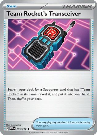 Team Rocket's Transceiver (209/217) - Reverse Holofoil [ME Ascended Heroes] - ME: Ascended Heroes - Card Brawlers | Quebec | Canada |