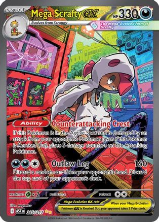Mega Scrafty ex (285/217) - Holofoil [ME Ascended Heroes] - ME: Ascended Heroes - Card Brawlers | Quebec | Canada |