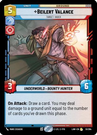 Beilert Valance - Target: Vader (51/264) - A Lawless Time - A Lawless Time - Card Brawlers | Quebec | Canada |