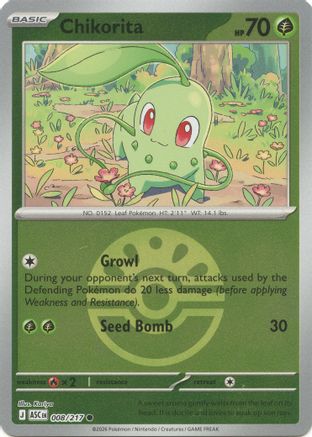 Chikorita (Friend Ball) (008/null) - Reverse Holofoil [ME Ascended Heroes] - ME: Ascended Heroes - Card Brawlers | Quebec | Canada |