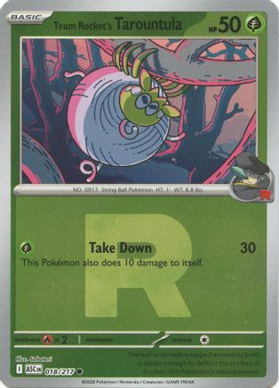 Team Rocket's Tarountula (Team Rocket) (018/null) - Reverse Holofoil [ME Ascended Heroes] - ME: Ascended Heroes - Card Brawlers | Quebec | Canada |
