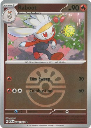 Raboot (Friend Ball) (037/null) - Reverse Holofoil [ME Ascended Heroes] - ME: Ascended Heroes - Card Brawlers | Quebec | Canada |