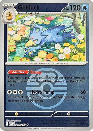 Golduck (Love Ball) (040/null) - Reverse Holofoil [ME Ascended Heroes] - ME: Ascended Heroes - Card Brawlers | Quebec | Canada |