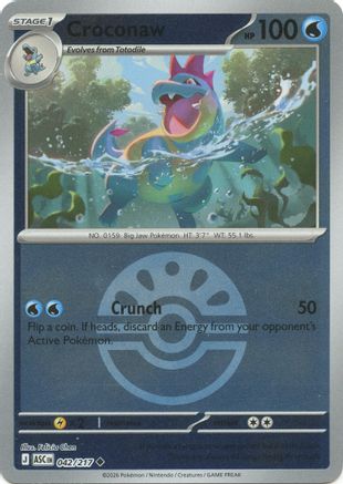 Croconaw (Friend Ball) (042/null) - Reverse Holofoil [ME Ascended Heroes] - ME: Ascended Heroes - Card Brawlers | Quebec | Canada |