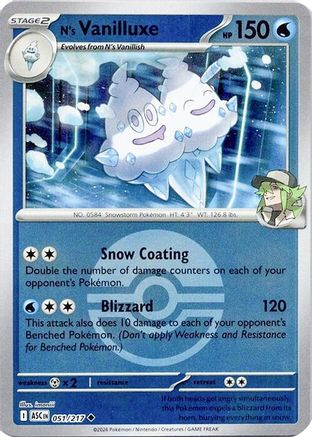 N's Vanilluxe (Poke Ball) (051/null) - Reverse Holofoil [ME Ascended Heroes] - ME: Ascended Heroes - Card Brawlers | Quebec | Canada |