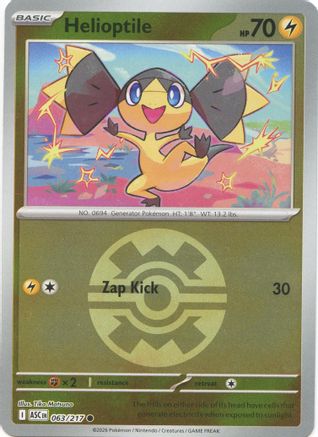 Helioptile (Quick Ball) (063/null) - Reverse Holofoil [ME Ascended Heroes] - ME: Ascended Heroes - Card Brawlers | Quebec | Canada |