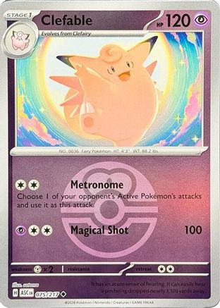 Clefable (Love Ball) (075/null) - Reverse Holofoil [ME Ascended Heroes] - ME: Ascended Heroes - Card Brawlers | Quebec | Canada |
