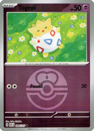 Togepi (Love Ball) (080/null) - Reverse Holofoil [ME Ascended Heroes] - ME: Ascended Heroes - Card Brawlers | Quebec | Canada |