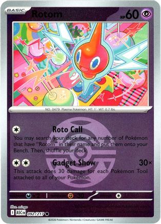 Rotom (Dusk Ball) (092/null) - Reverse Holofoil [ME Ascended Heroes] - ME: Ascended Heroes - Card Brawlers | Quebec | Canada |