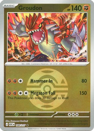 Groudon (Dusk Ball) (108/null) - Reverse Holofoil [ME Ascended Heroes] - ME: Ascended Heroes - Card Brawlers | Quebec | Canada |