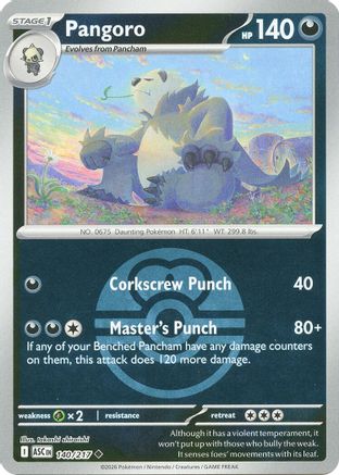 Pangoro (Love Ball) (140/null) - Reverse Holofoil [ME Ascended Heroes] - ME: Ascended Heroes - Card Brawlers | Quebec | Canada |