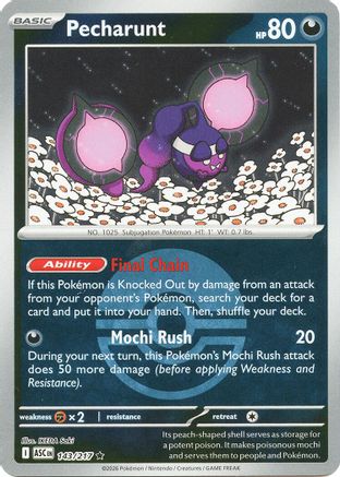 Pecharunt (Poke Ball) (143/null) - Reverse Holofoil [ME Ascended Heroes] - ME: Ascended Heroes - Card Brawlers | Quebec | Canada |