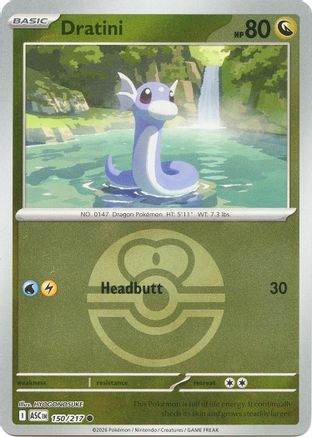 Dratini (Love Ball) (150/null) - Reverse Holofoil [ME Ascended Heroes] - ME: Ascended Heroes - Card Brawlers | Quebec | Canada |