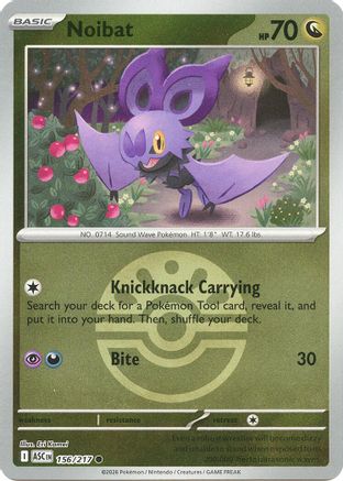 Noibat (Friend Ball) (156/null) - Reverse Holofoil [ME Ascended Heroes] - ME: Ascended Heroes - Card Brawlers | Quebec | Canada |