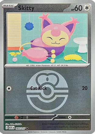 Skitty (Love Ball) (165/null) - Reverse Holofoil [ME Ascended Heroes] - ME: Ascended Heroes - Card Brawlers | Quebec | Canada |